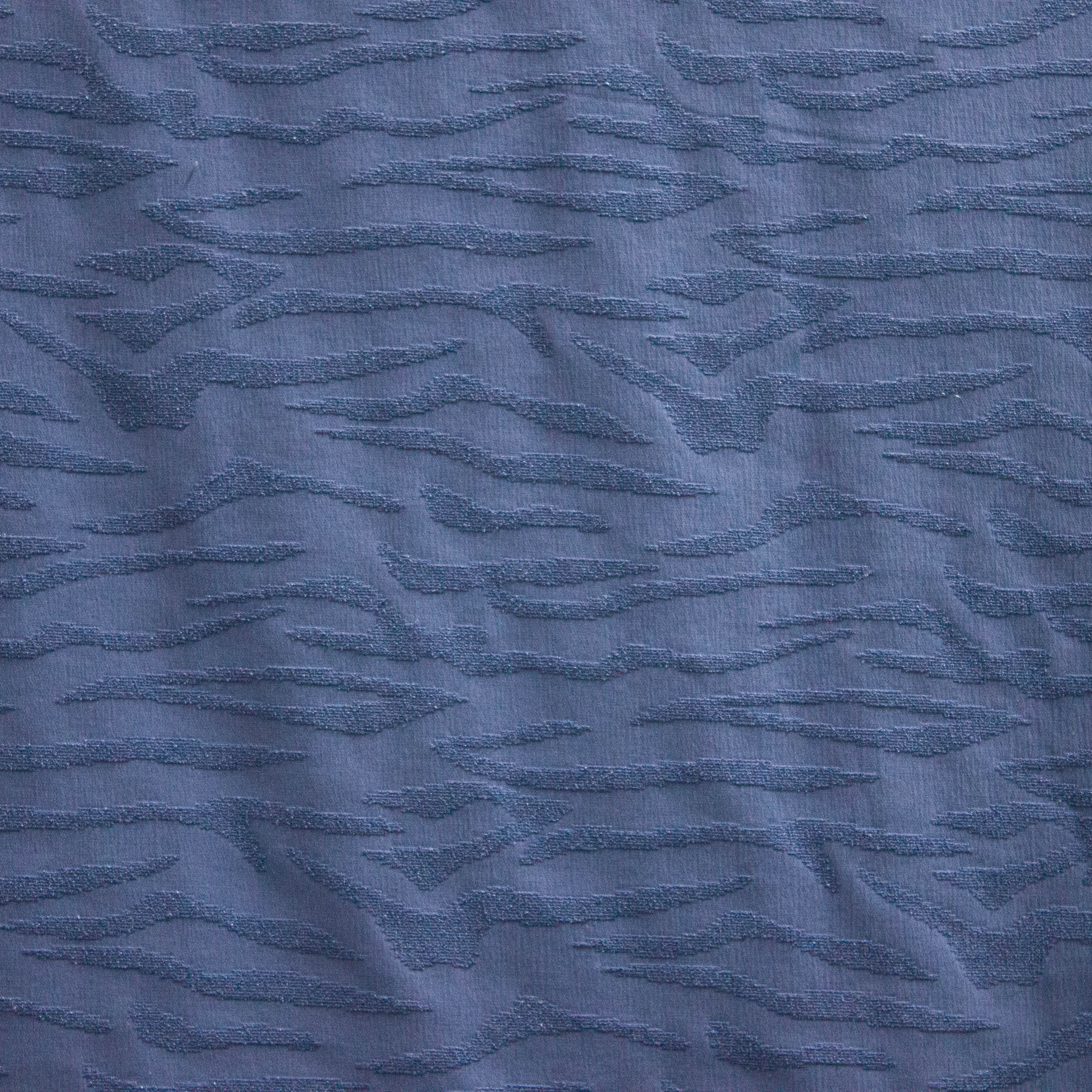 Jaquard polyester blauw met tijger patroon